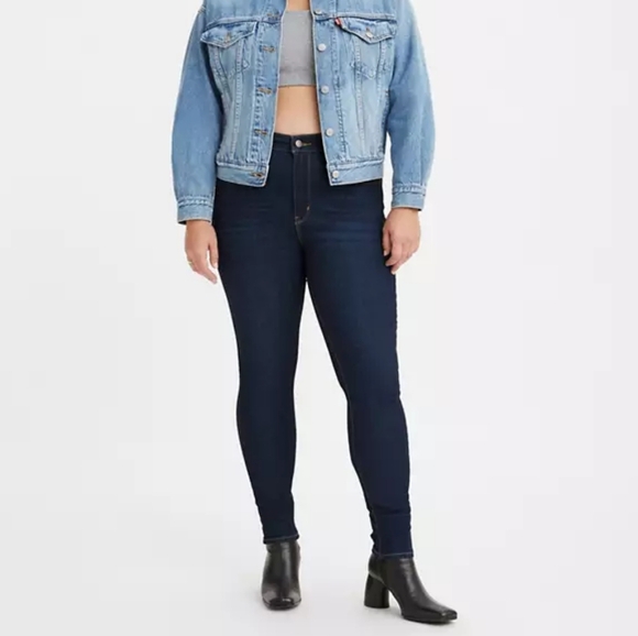 Levis 720 High Rise Super Skinny Jeans Dark Wash Stretchy Denim Womens Size 32 - Picture 2 of 12